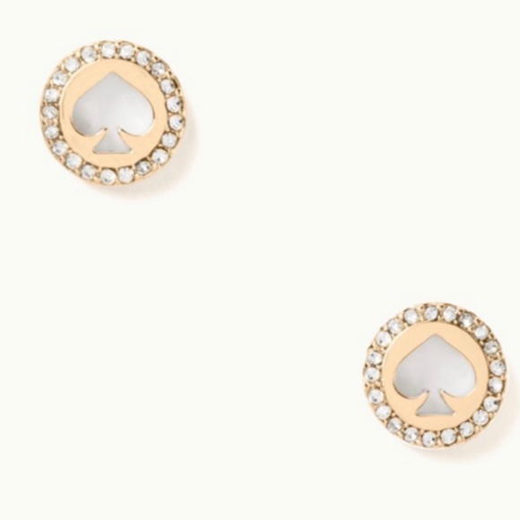 Kate Spade Spot The Spade Pave Halo Spade Earrings